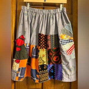 Upcycled handmade tablecloth skirt